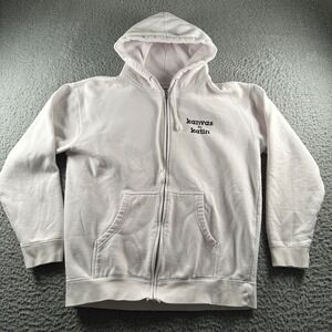 Vtg Katin Hoodie Mens M White Full Zip Kanvas by Katin Made in USA 90's Surf